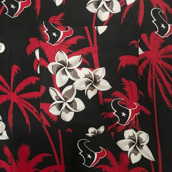 Houston Texans NFL Team Apparel Hawaiian Shirt Mens M Tropical Palm Print - Picture 4 of 6